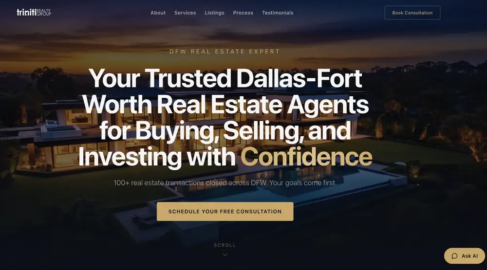Triniti Realty Group website built by MRVL Websites